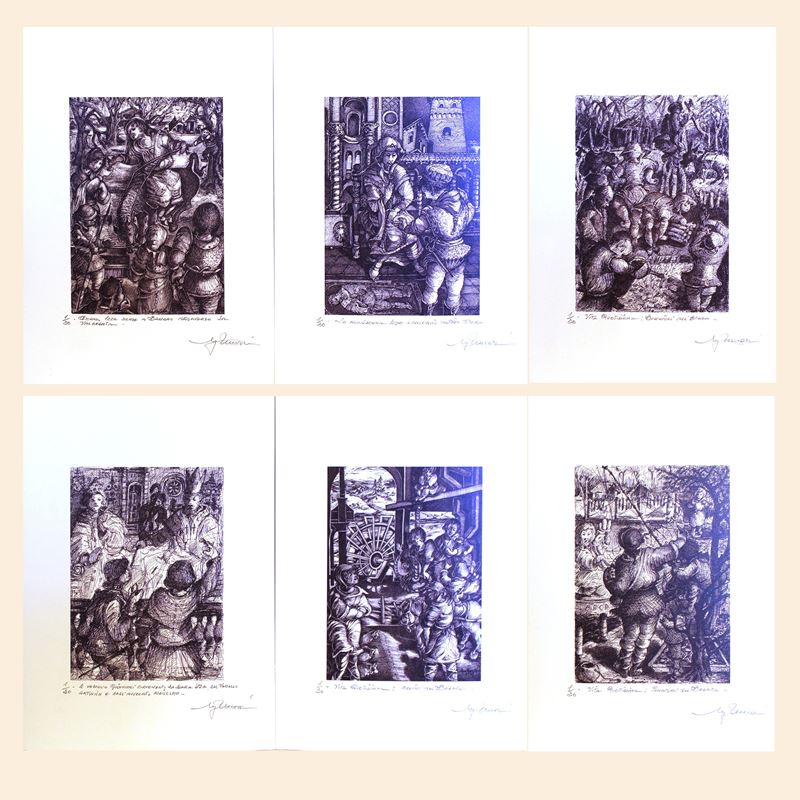 Sette stampe  (XX sec.)  - Asta Stampe e acquerelli - San Luca Casa d'Aste