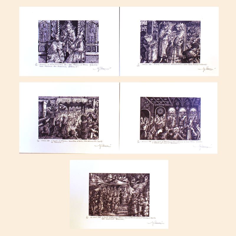 Cinque stampe  (XX sec.)  - Asta Stampe e acquerelli - San Luca Casa d'Aste