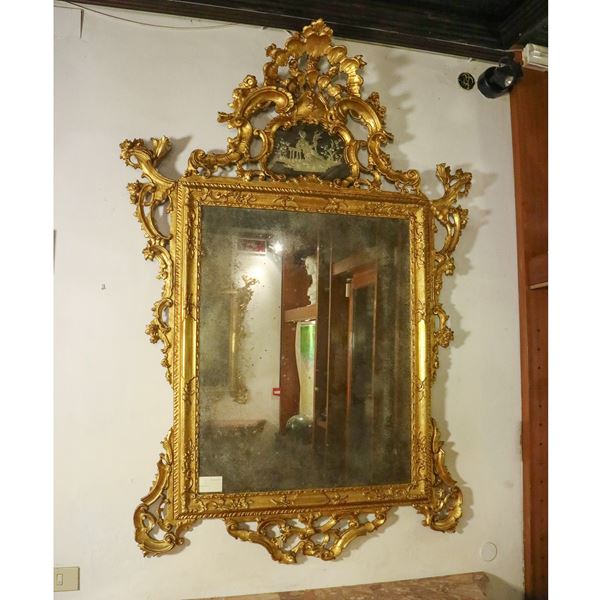♦ Grande specchiera in legno dorato
