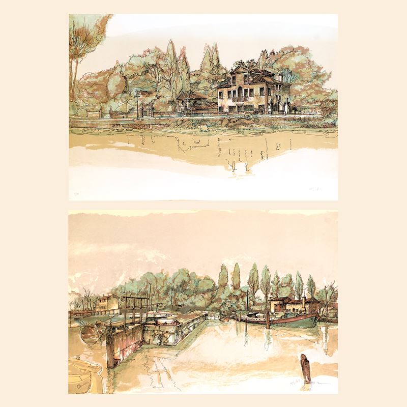 Francesco Lucianetti (2)  (Italia, 1944-2020)  - Asta Stampe e acquerelli - San Luca Casa d'Aste