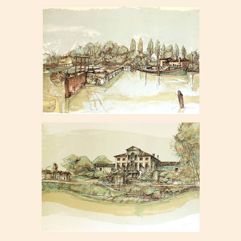 Francesco Lucianetti (2)  (Italia, 1944-2020)  - Asta Stampe e acquerelli - San Luca Casa d'Aste
