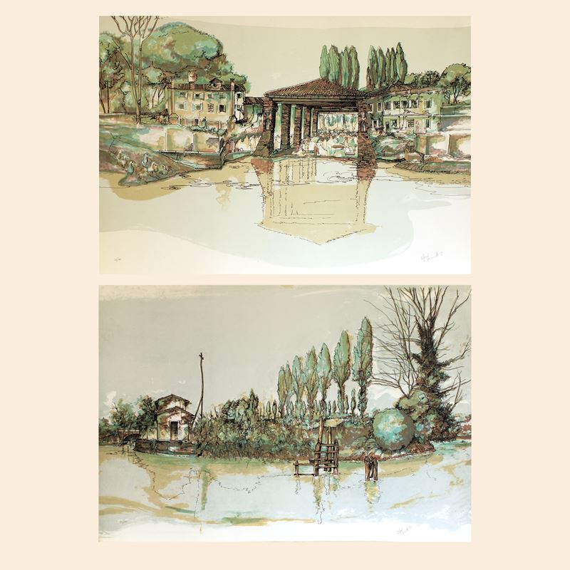 Francesco Lucianetti (2)  (Italia, 1944-2020)  - Asta Stampe e acquerelli - San Luca Casa d'Aste