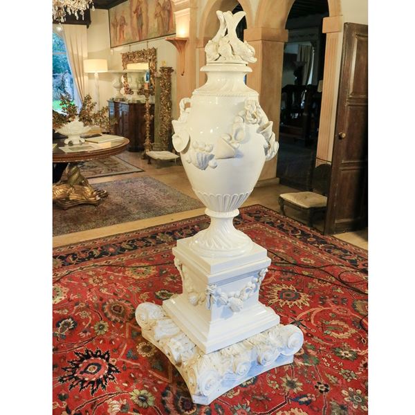 ♦ Grande vaso in ceramica bianca