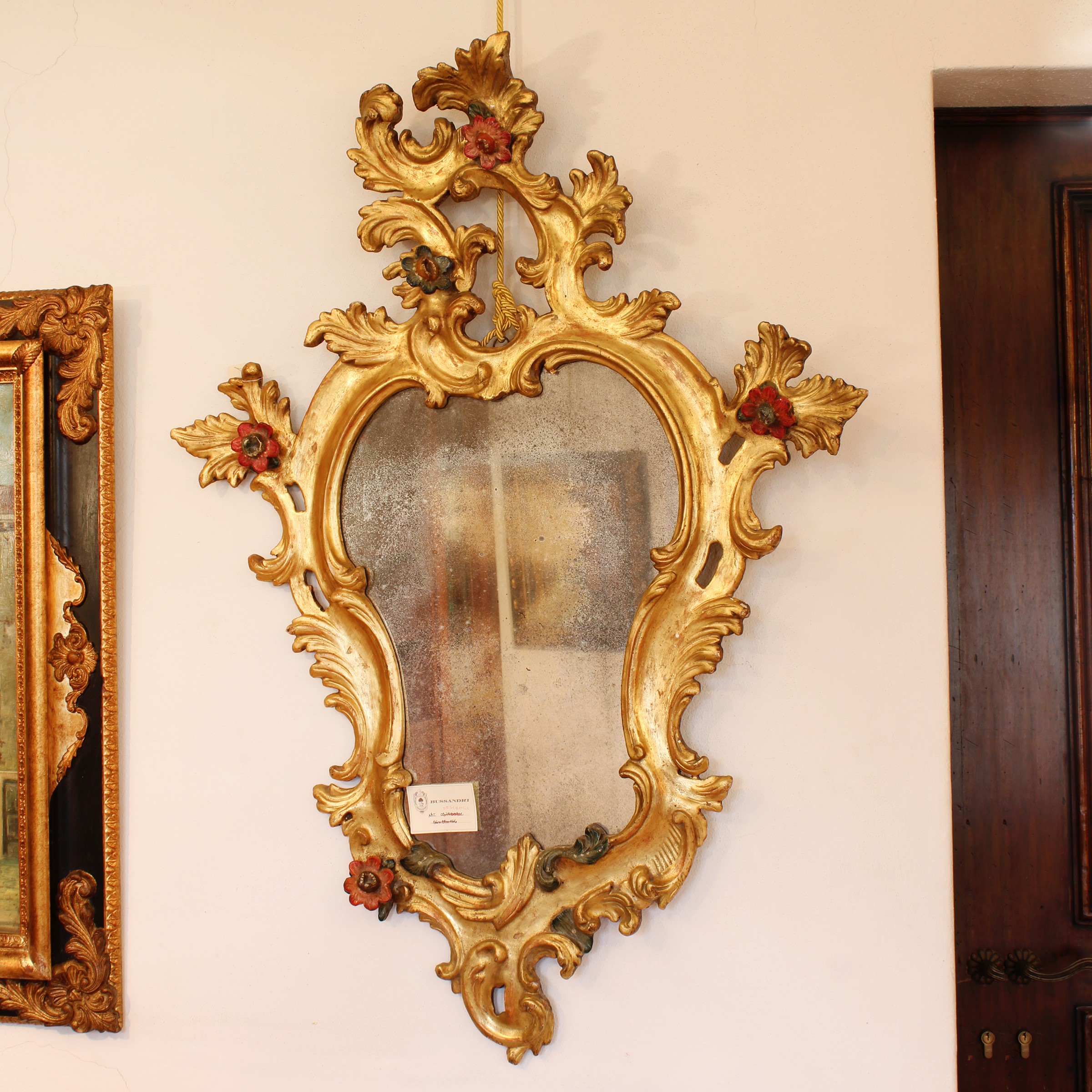 ♦ Coppia di Specchiere in Legno Dorato e Laccato