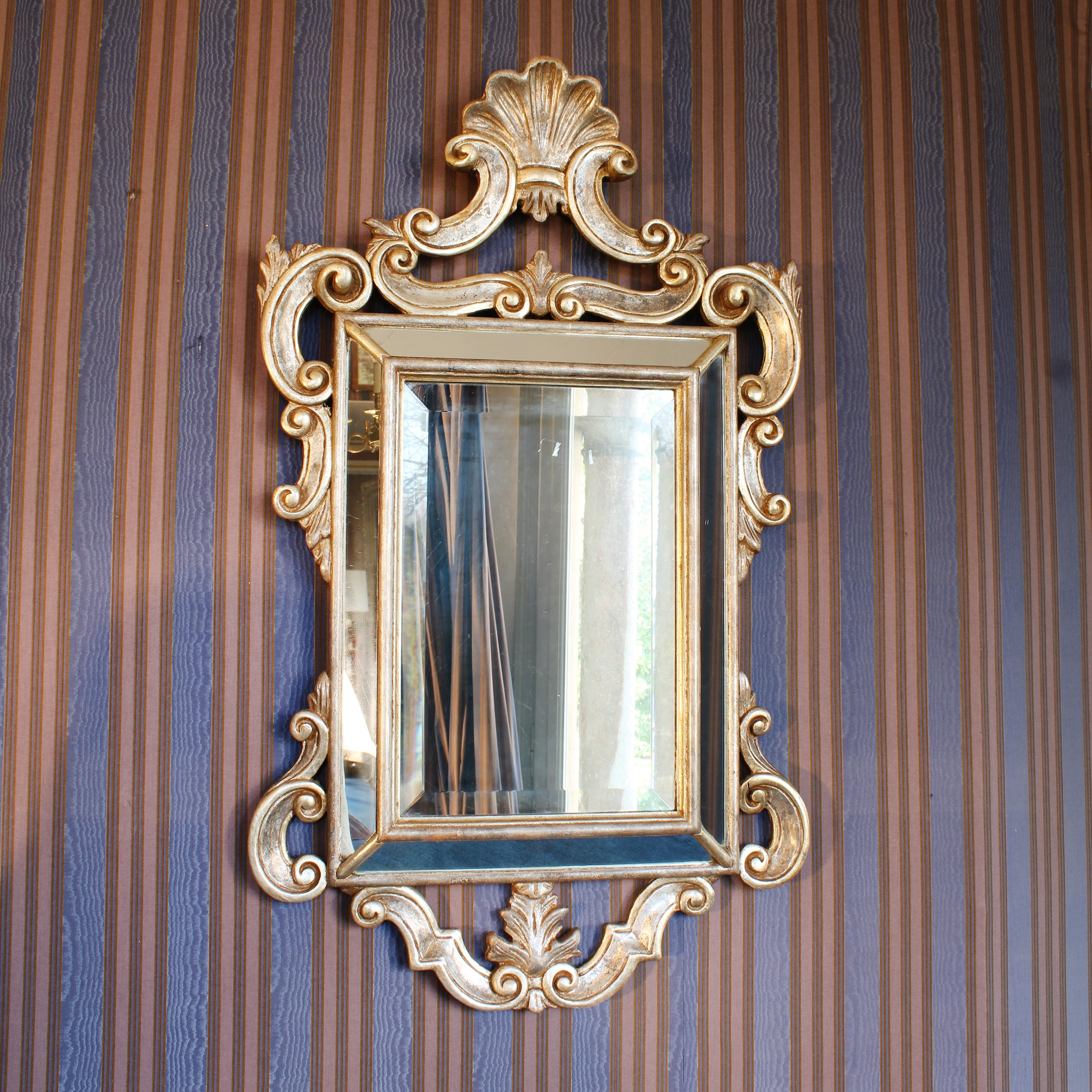 ♦ Coppia di Specchiere in Legno Argentato