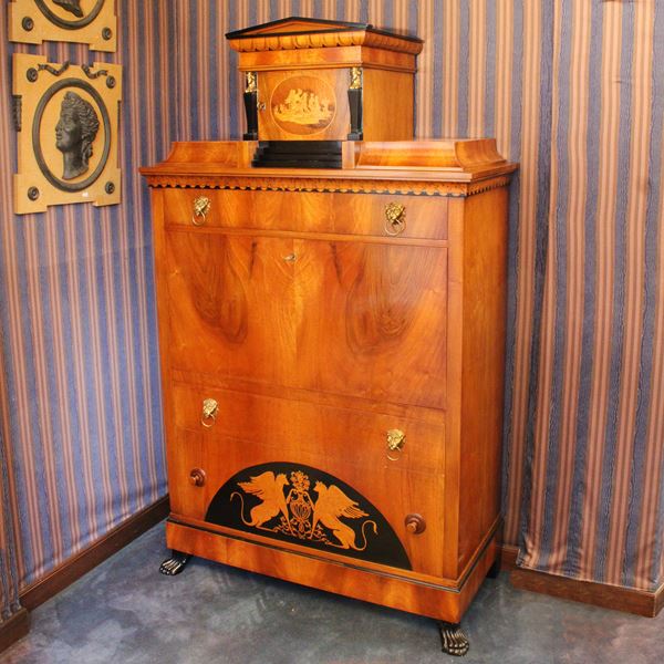 ♦ Secretaire in mogano sbiancato