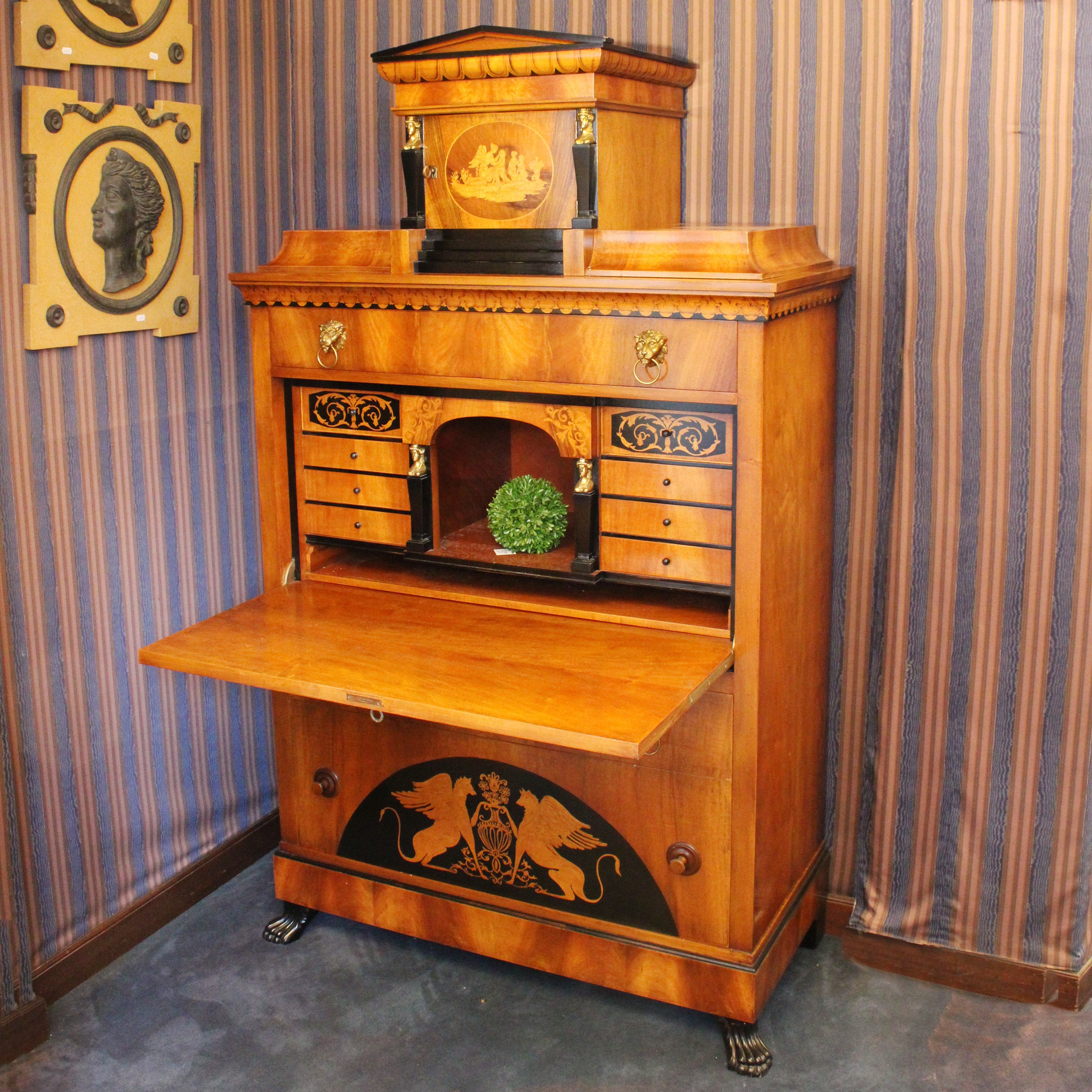 ♦ Secretaire in Mogano Sbiancato