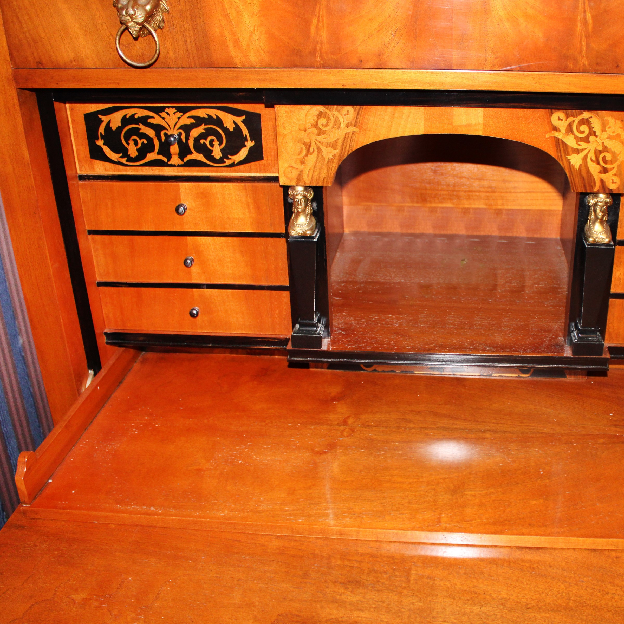 ♦ Secretaire in Mogano Sbiancato