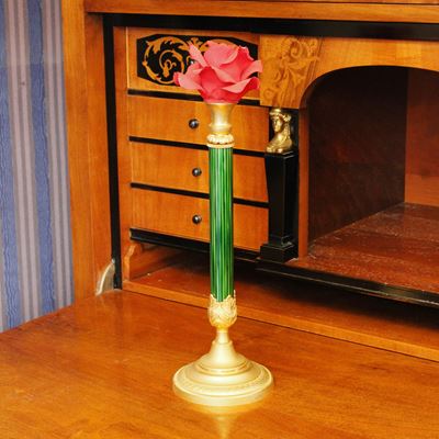 Candeliere in Bronzo Dorato e Verniciato