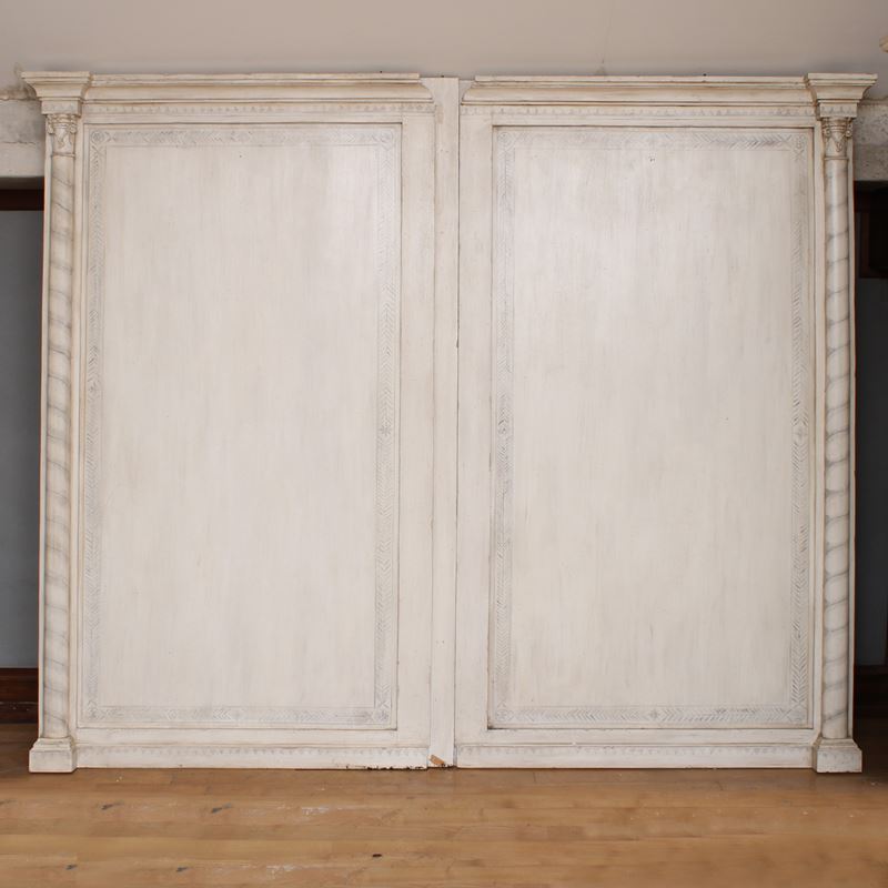 Coppia di pannelli in legno laccato  (Italia, XX sec.)  - Asta Gli Arredi di Villa "Le Marchesane" - San Luca Casa d'Aste