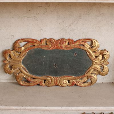 Elemento in Legno Dorato e Laccato