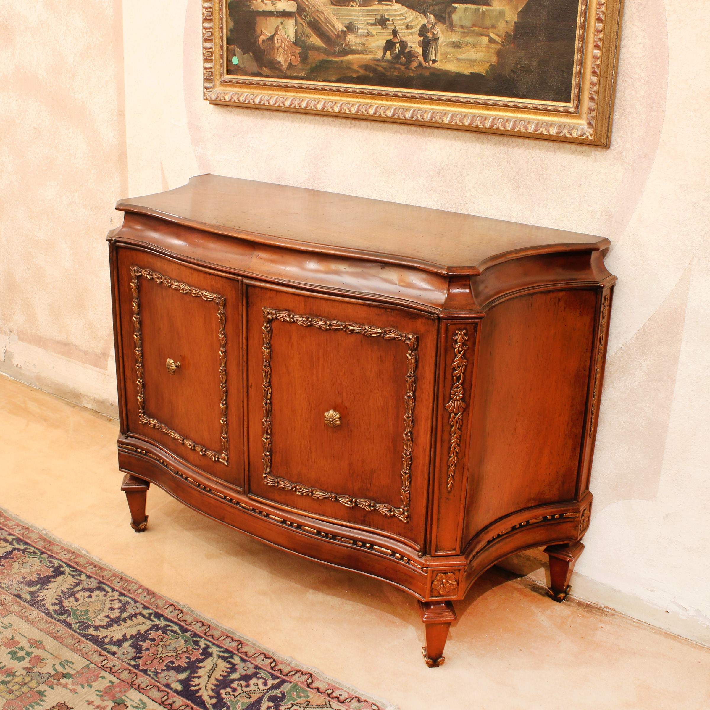 ♦ Mobile Credenza in Legno e Legno Dorato