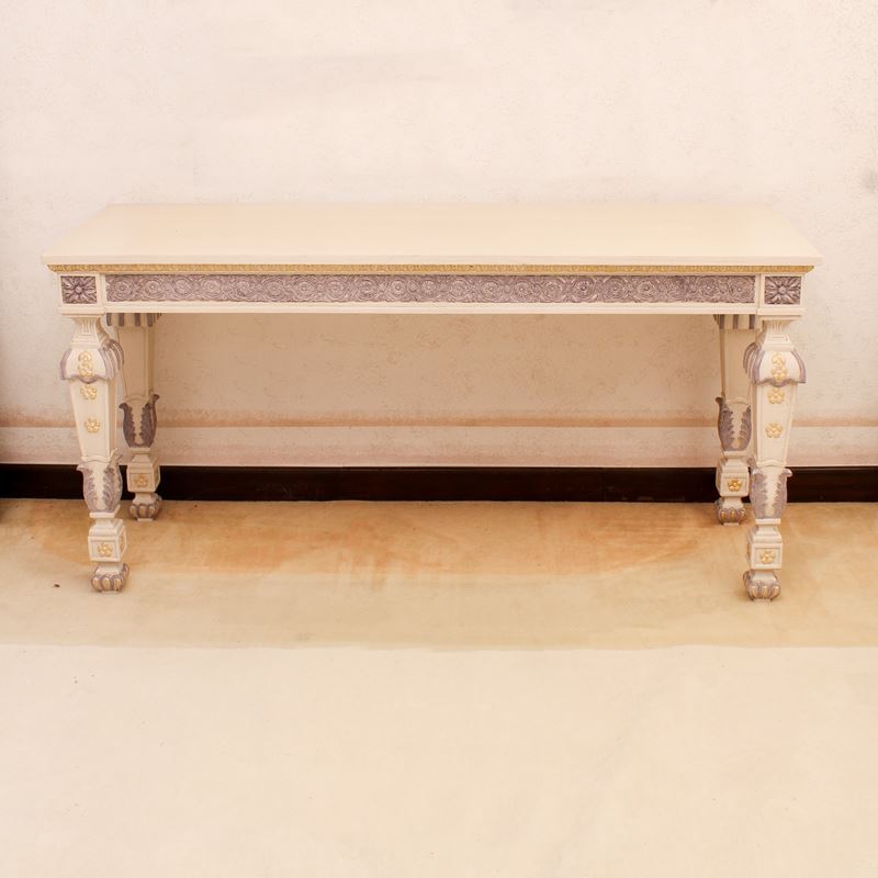 Consolle in legno laccato  (Italia, XX sec.)  - Asta Gli Arredi di Villa "Le Marchesane" - San Luca Casa d'Aste