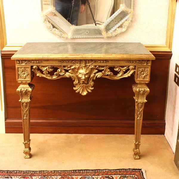 ♦ Consolle in legno dorato