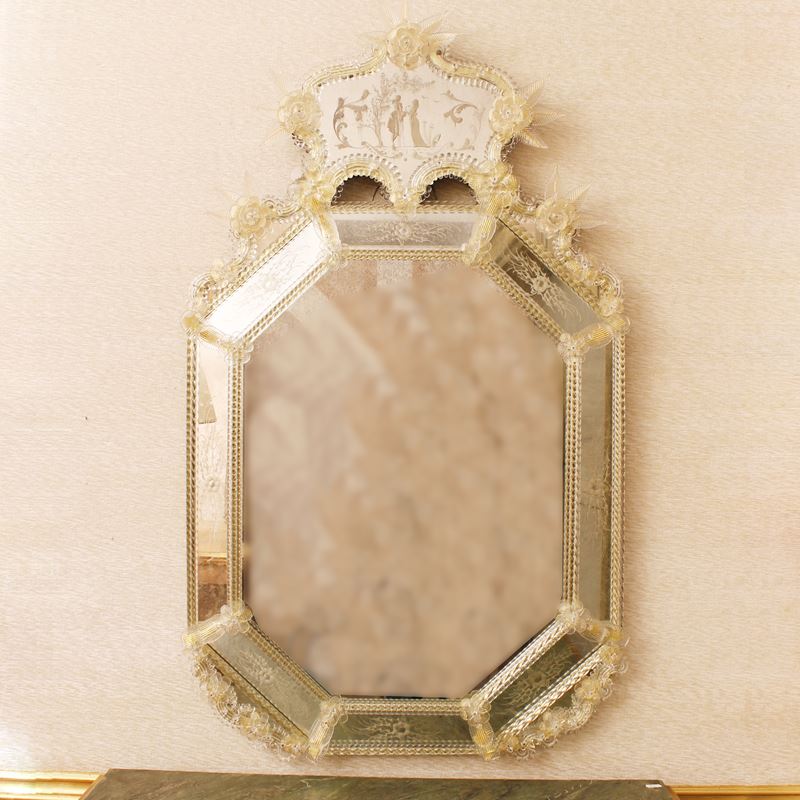 Specchiera in vetro  (Murano, XX sec.)  - Asta Gli Arredi di Villa "Le Marchesane" - San Luca Casa d'Aste