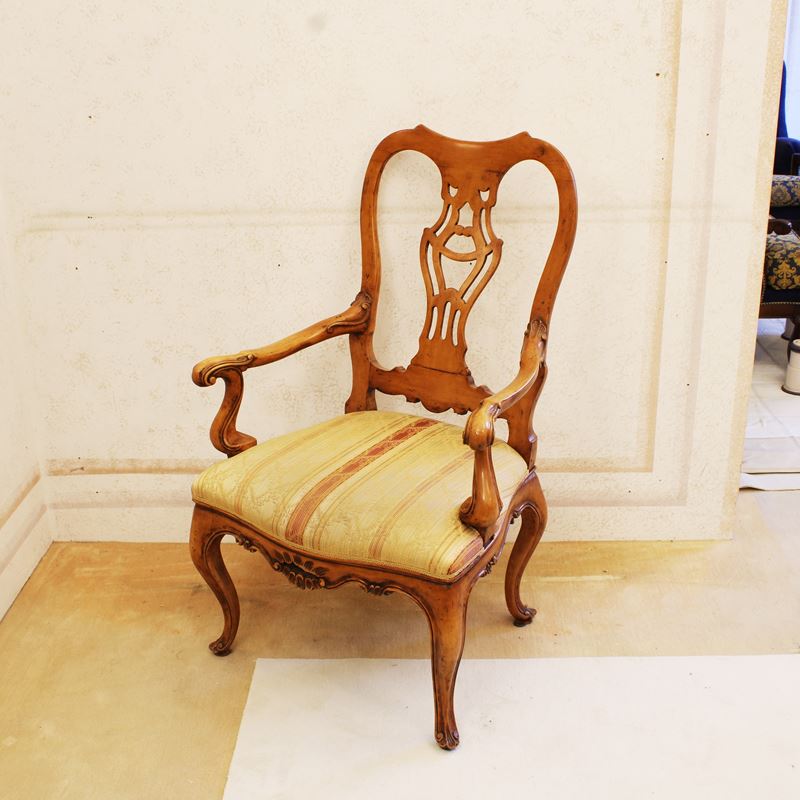 ♦ Poltrona in acero  (Italia, XX sec.)  - Asta Gli Arredi di Villa "Le Marchesane" - San Luca Casa d'Aste