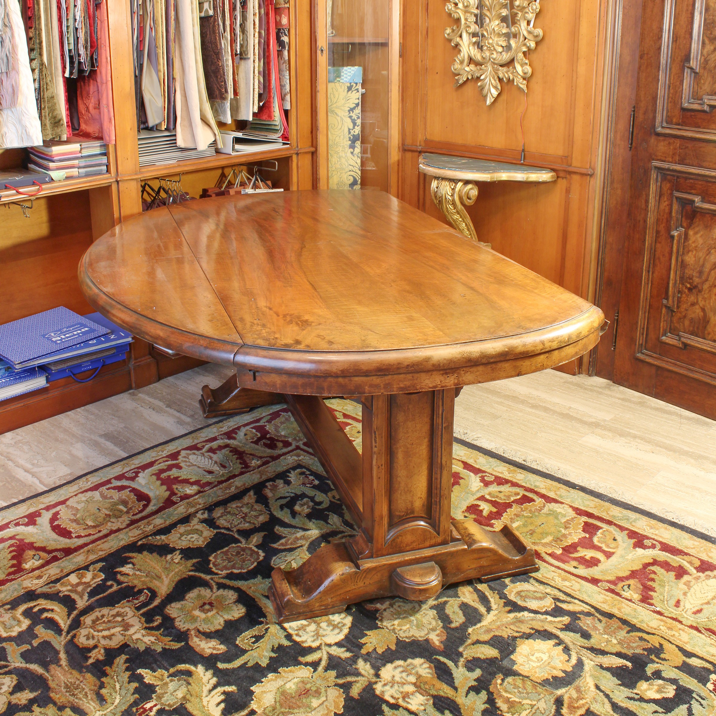 ♦ Grande Tavolo a Bandelle in Legno Tinto Noce
