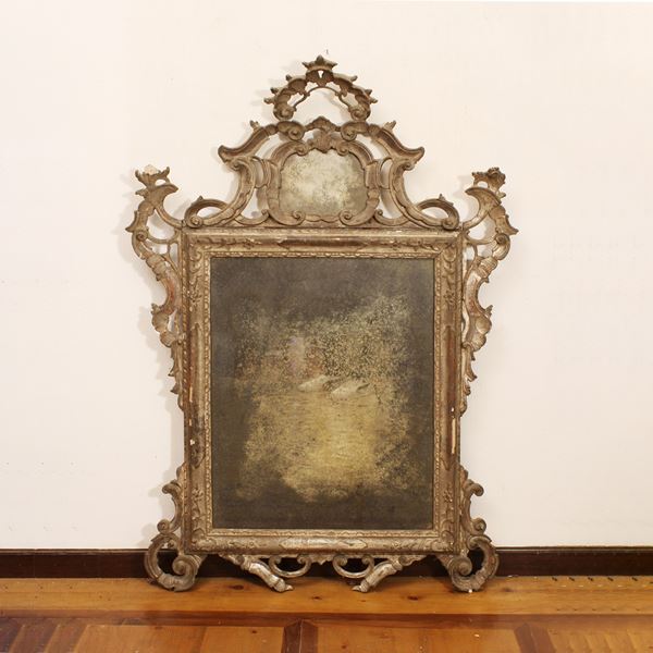 ♦ Specchiera in legno argentato