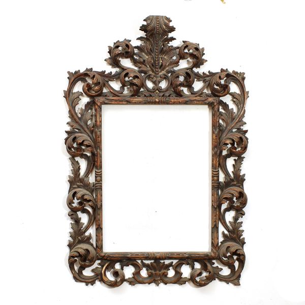♦ Specchiera in legno argentato