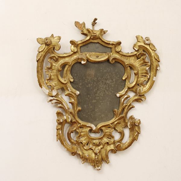 Specchiera in legno dorato