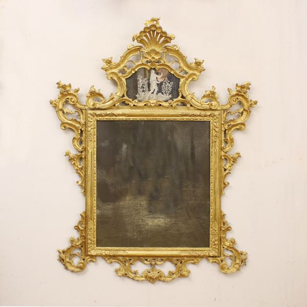 ♦ Specchiera in legno dorato
