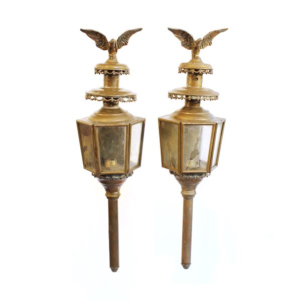 Coppia di lanterne in ottone