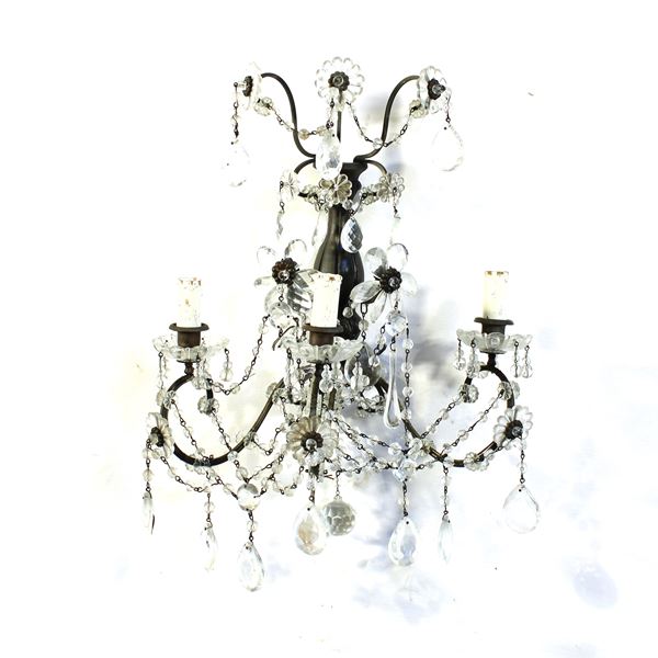 Applique a tre luci in ottone