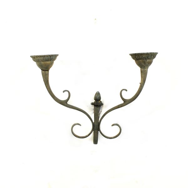 Applique a due luci in bronzo