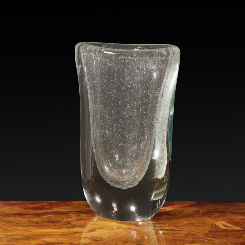 Vaso pulegoso  (Murano, XX sec.)  - Asta Gli Arredi di Villa "Le Marchesane" - San Luca Casa d'Aste