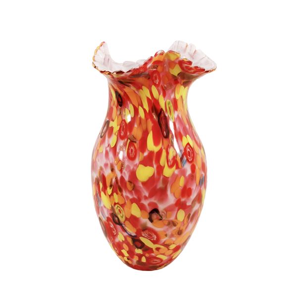 Vaso in vetro policromo
