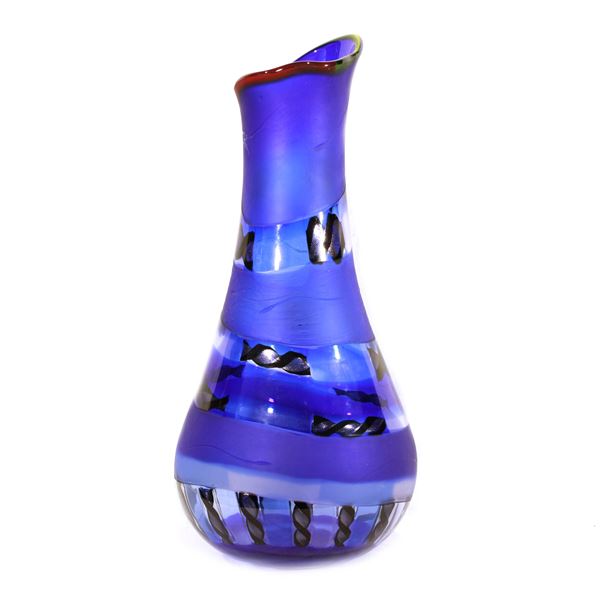 Vaso in vetro blu