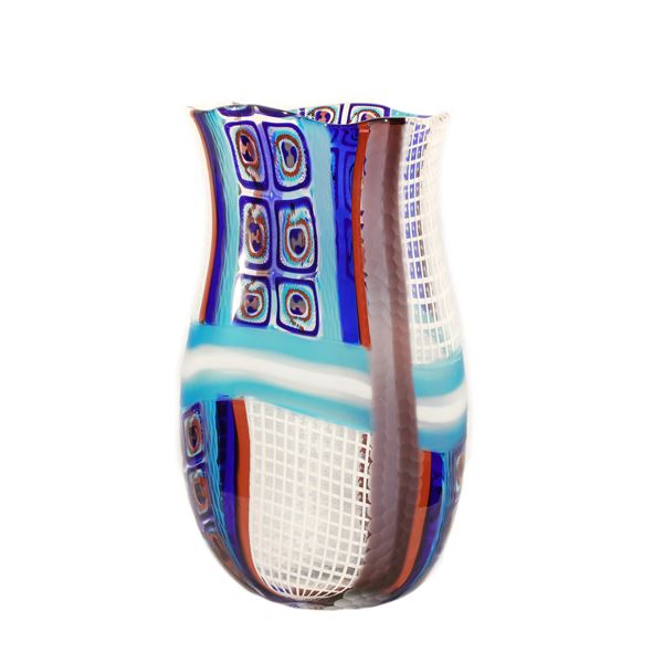 Vaso in vetro policromo