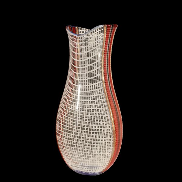 Vaso in vetro policromo