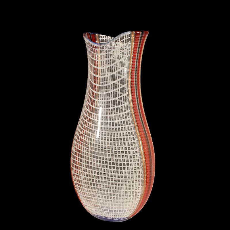 Vaso in vetro policromo  (Murano, XX sec.)  - Asta Gli Arredi di Villa "Le Marchesane" - San Luca Casa d'Aste