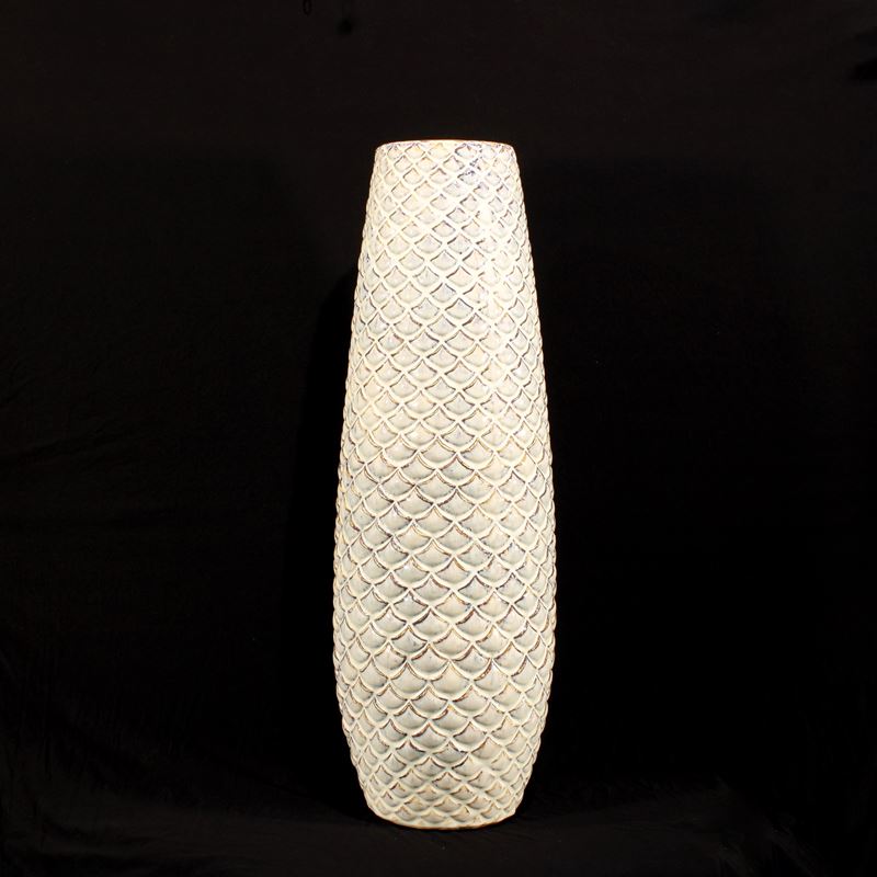Vaso in ceramica smaltata bianca  (Italia, XX sec.)  - Asta Gli Arredi di Villa "Le Marchesane" - San Luca Casa d'Aste