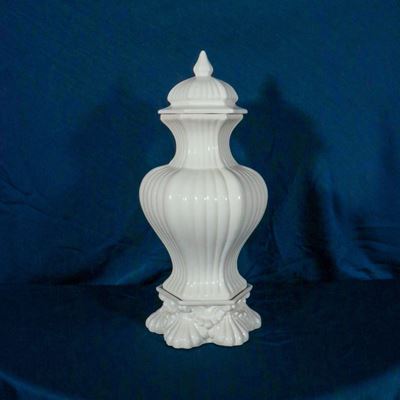 ♦ Vaso Esagonale in Ceramica Smaltata Bianca