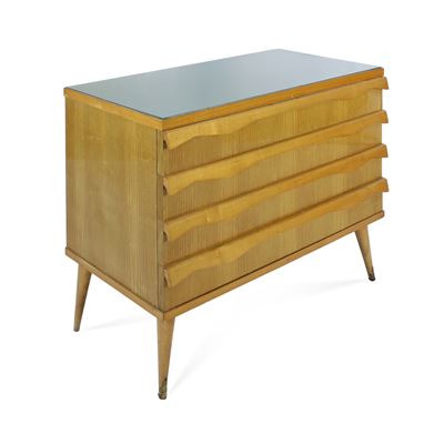 Vittorio Dassi, Cassettiera in legno e vetro