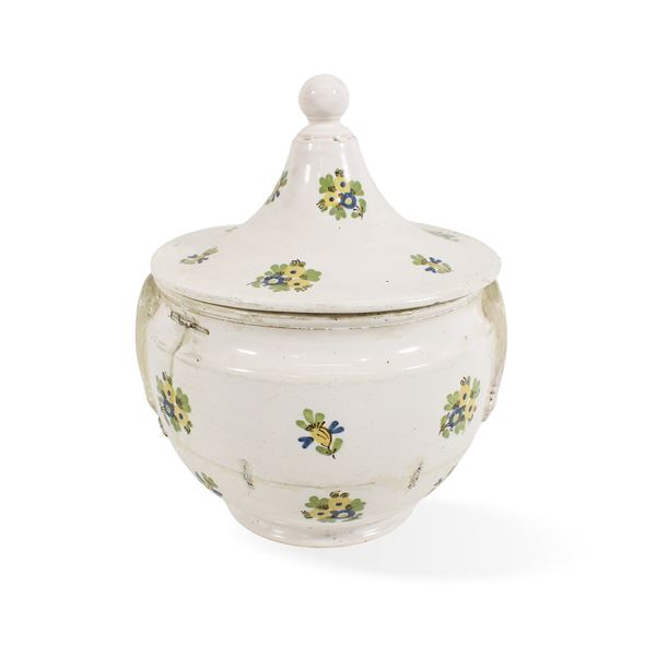 Zuppiera con coperchio in ceramica