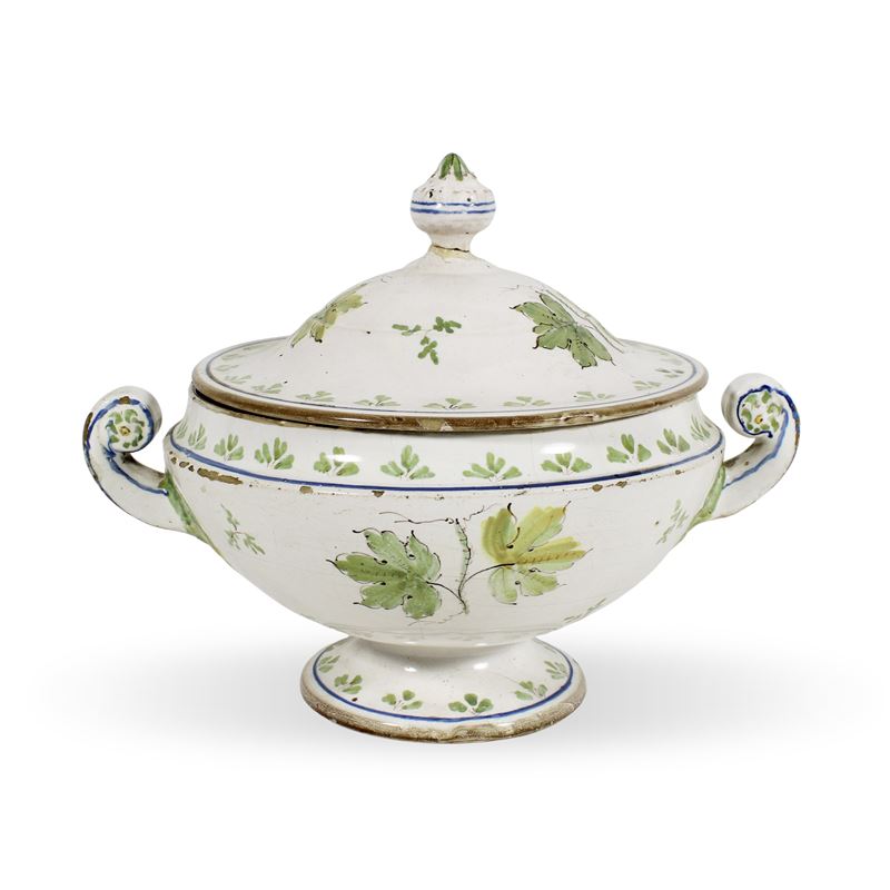 Zuppiera in ceramica smaltata  (Italia, XIX sec.)  - Asta ASTA A TEMPO Ceramiche e porcellane - San Luca Casa d'Aste