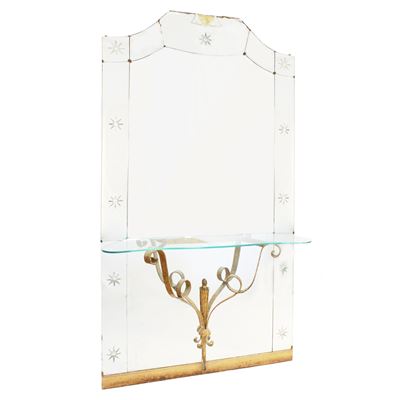 Cristal Art, Specchiera con Consolle, Italia, anni '50