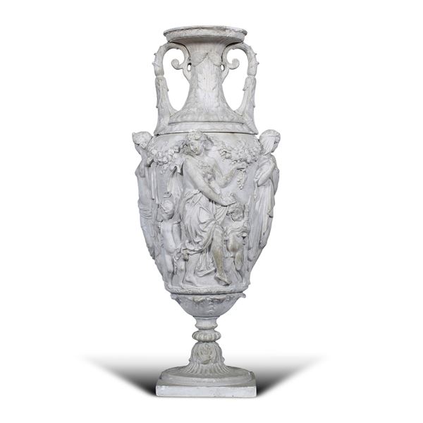 Vaso biansato in gesso