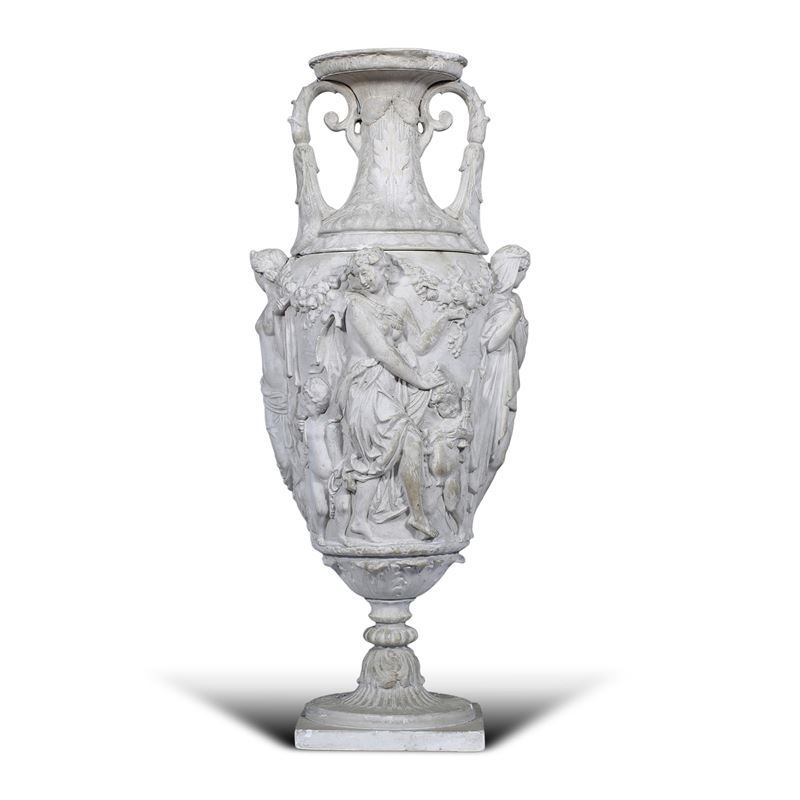 Vaso biansato in gesso  (Italia, XIX-XX sec.)  - Asta Dimore Venete - San Luca Casa d'Aste
