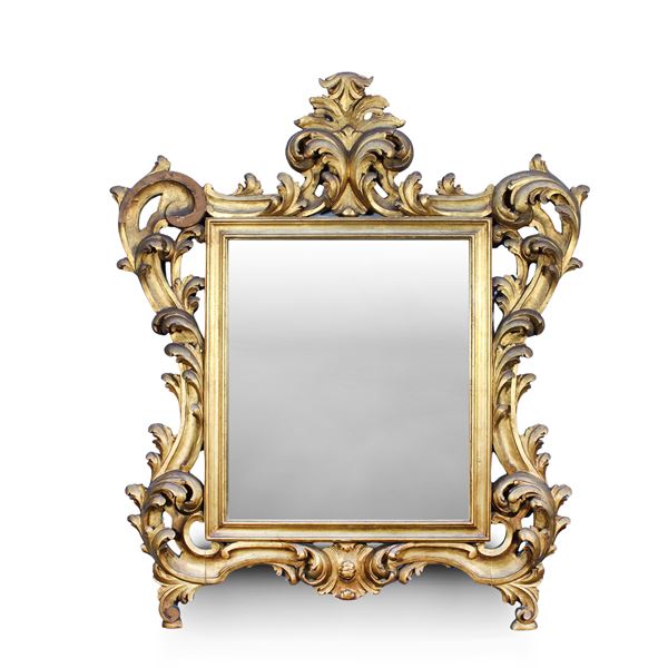 Specchiera in legno dorato