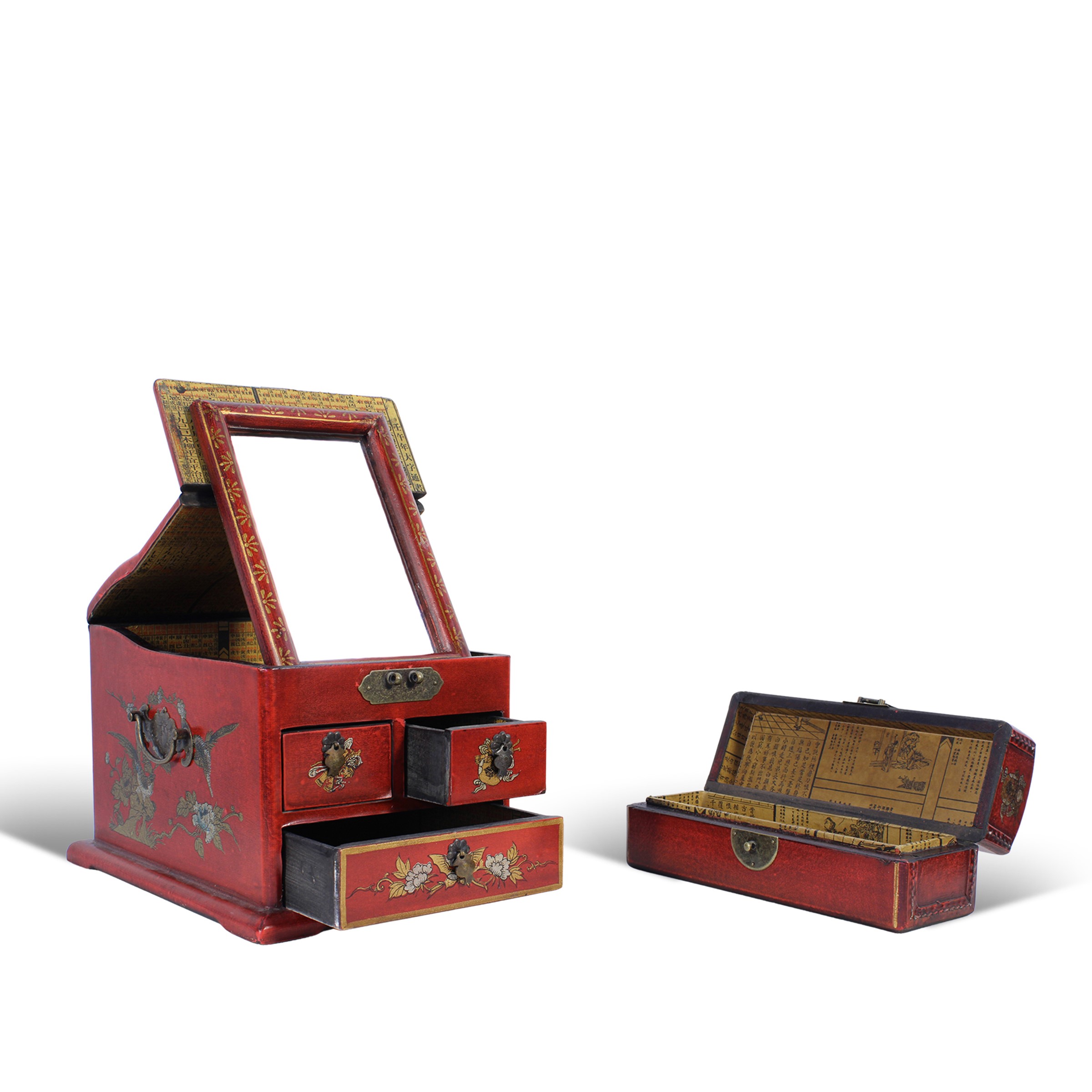 Set da scrittoio in legno laccato