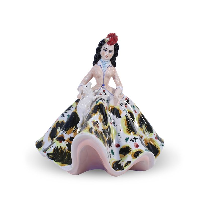 Statuetta in porcellana smaltata  (Italia, manifattura Girardi)  - Asta ASTA A TEMPO Ceramiche e porcellane - San Luca Casa d'Aste