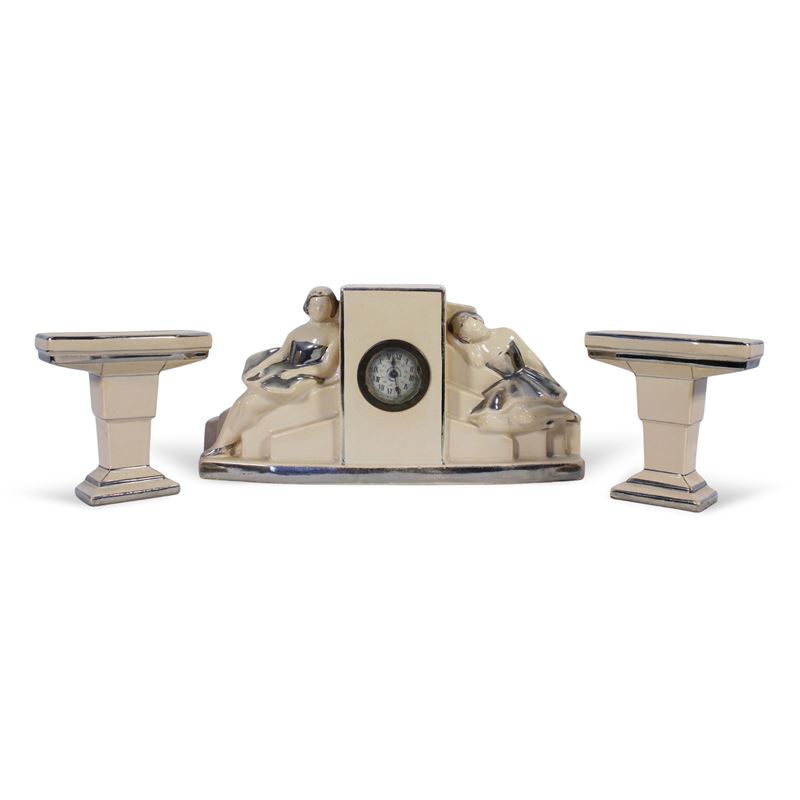 Gruppo di oggetti da camino in ceramica  (Italia, anni 50)  - Asta ASTA A TEMPO Ceramiche e porcellane - San Luca Casa d'Aste