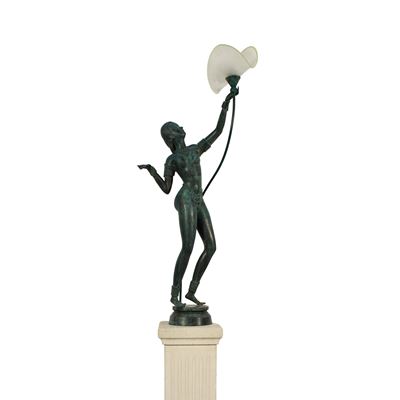 Scultura Elettrificata in Bronzo Brunito