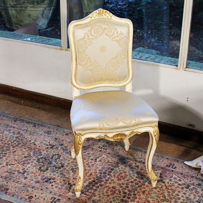Sedia in legno laccato  (Italia, XX sec.)  - Asta Gli Arredi di Villa "Le Marchesane" - San Luca Casa d'Aste