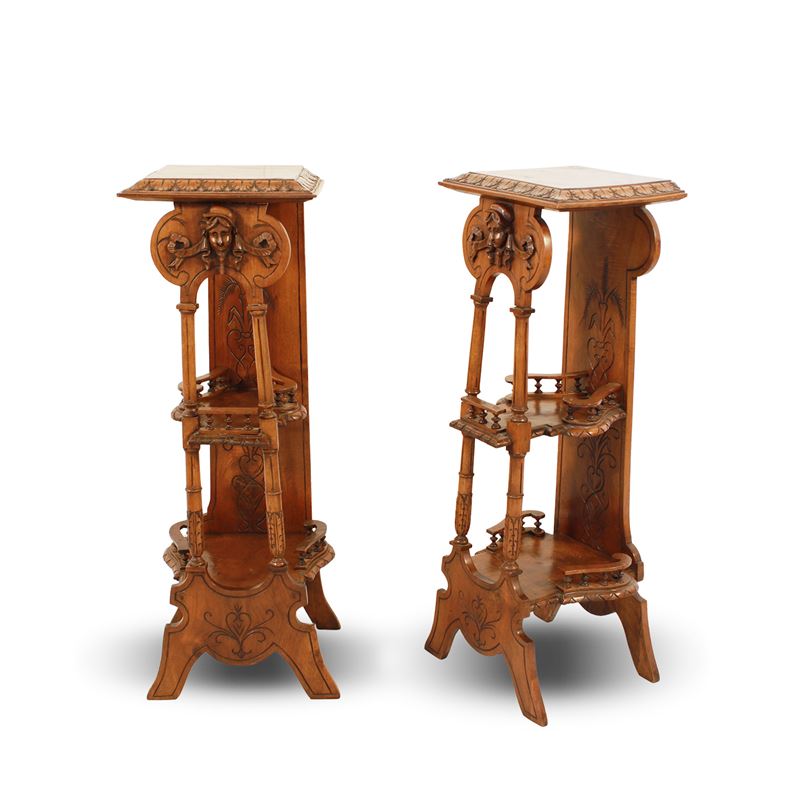 Coppia di basi in legno intagliato  (Italia, XIX-XX sec)  - Asta Dimore Venete - San Luca Casa d'Aste