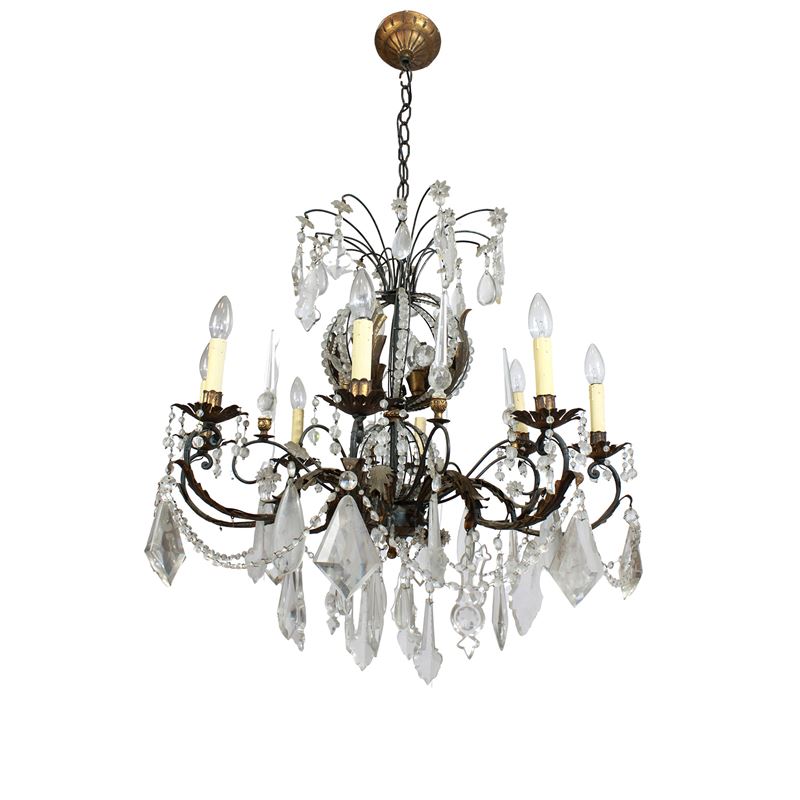 Lampadario a otto luci  (Italia, XIX-XX sec.)  - Asta Dimore Venete - San Luca Casa d'Aste